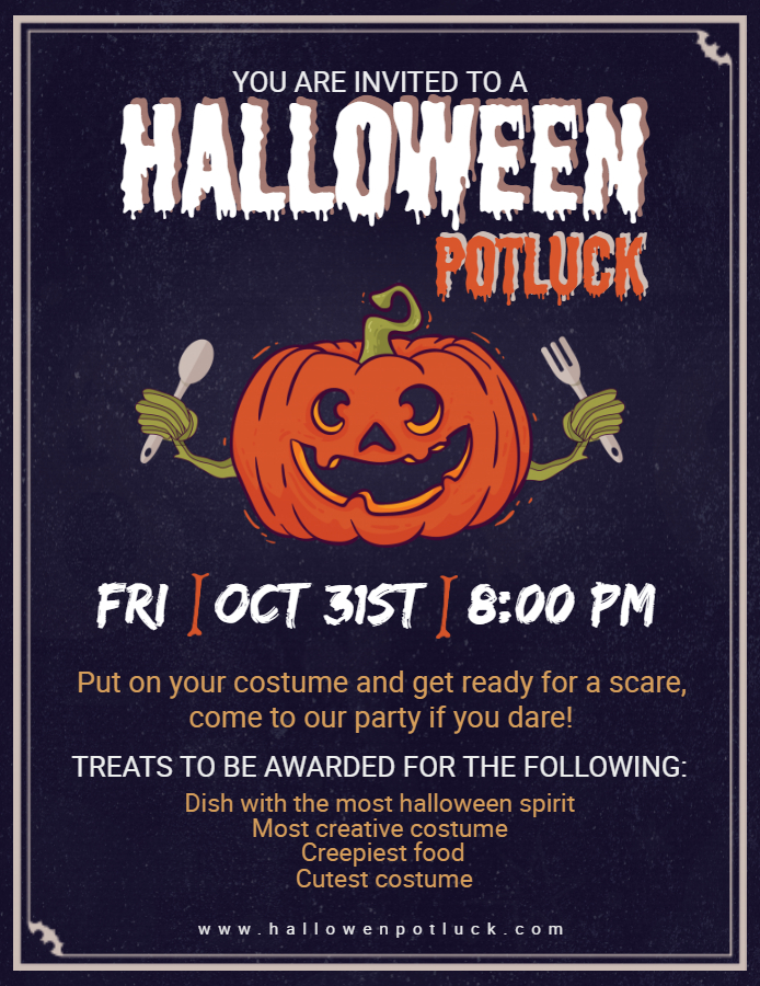 Halloween Potluck flyer