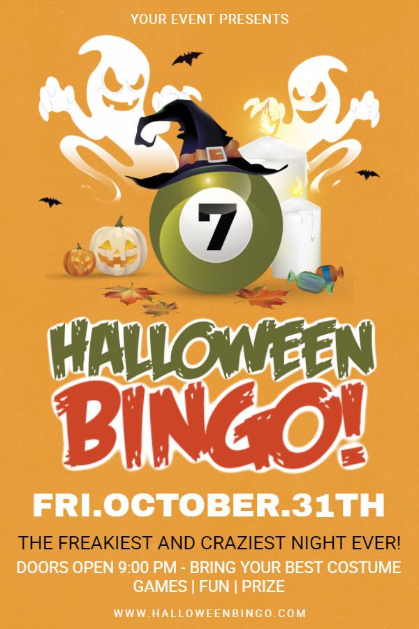 Halloween bingo party flyer