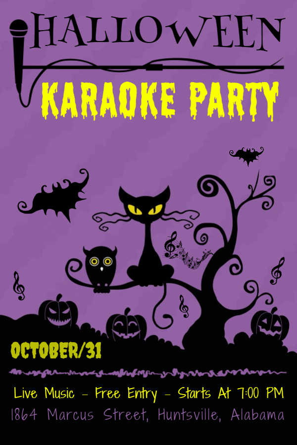 Halloween karaoke flyer