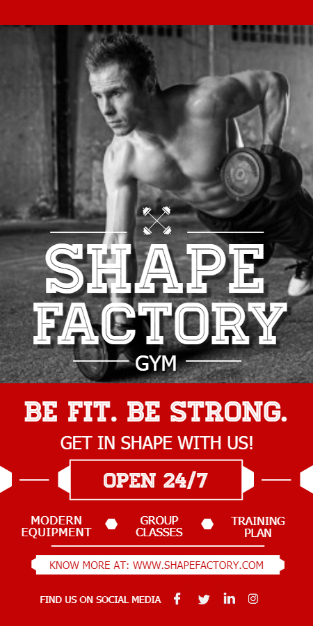 Gym roll-up banner