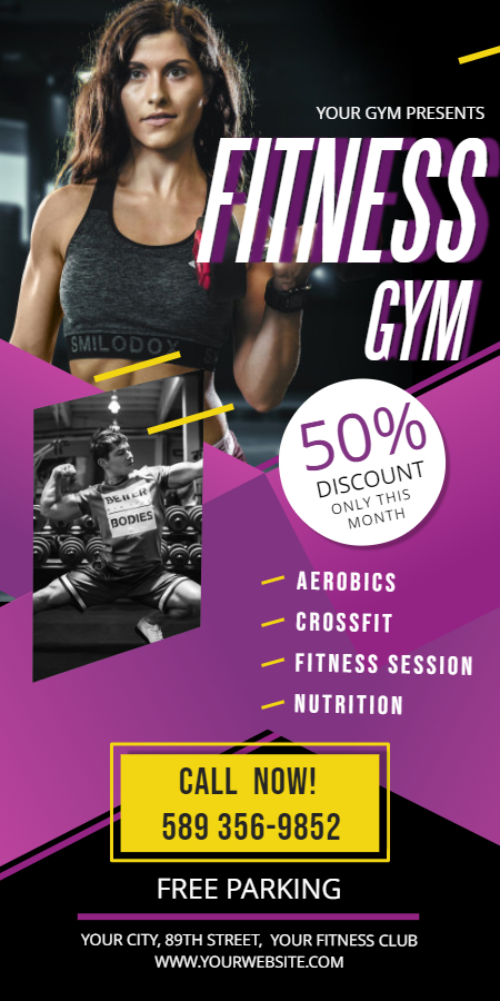 Fitness roll-up banner