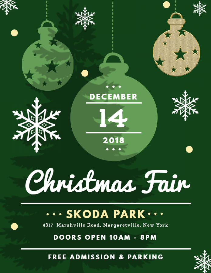 Green Christmas fair flyer 