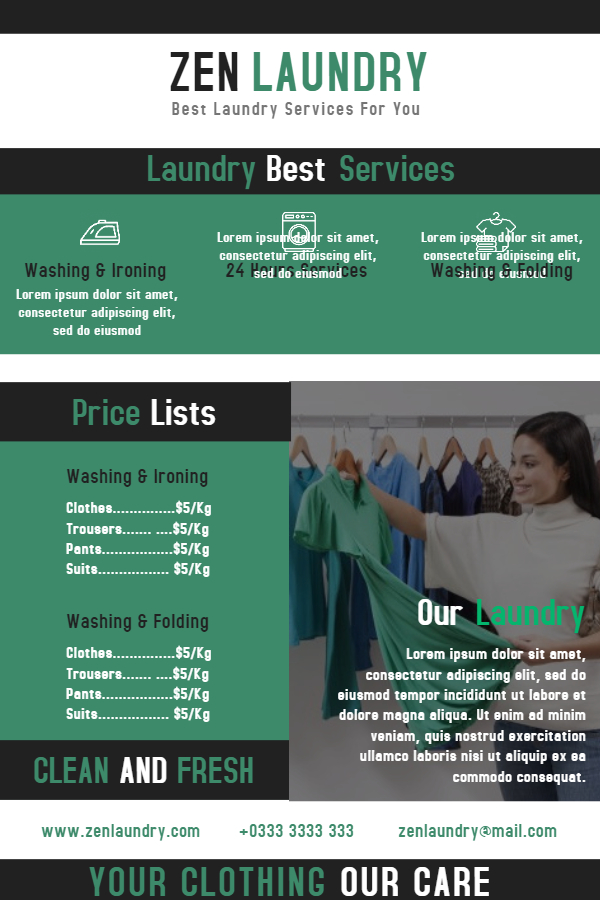 Laundry flyer