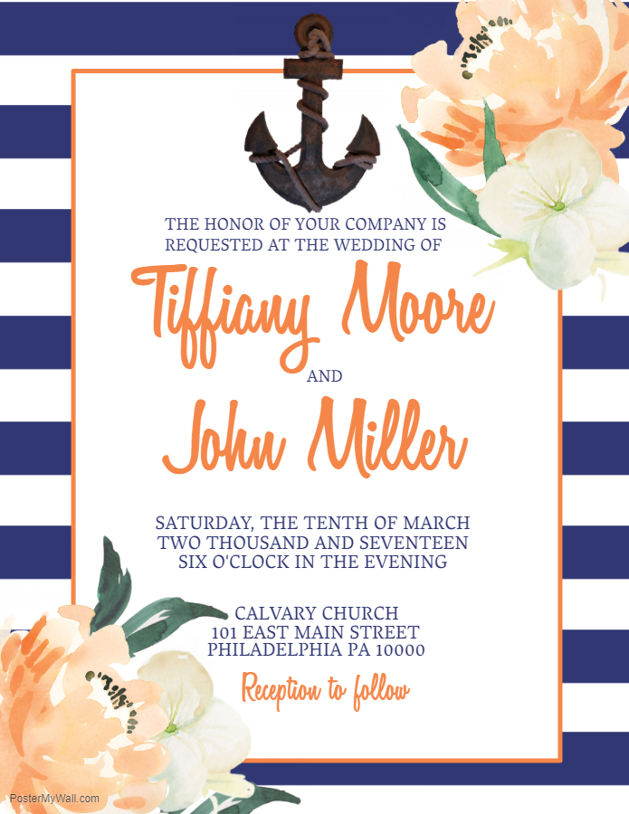Sailor themed save the date invite