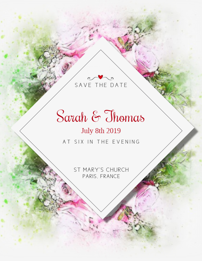 Save the date invitation