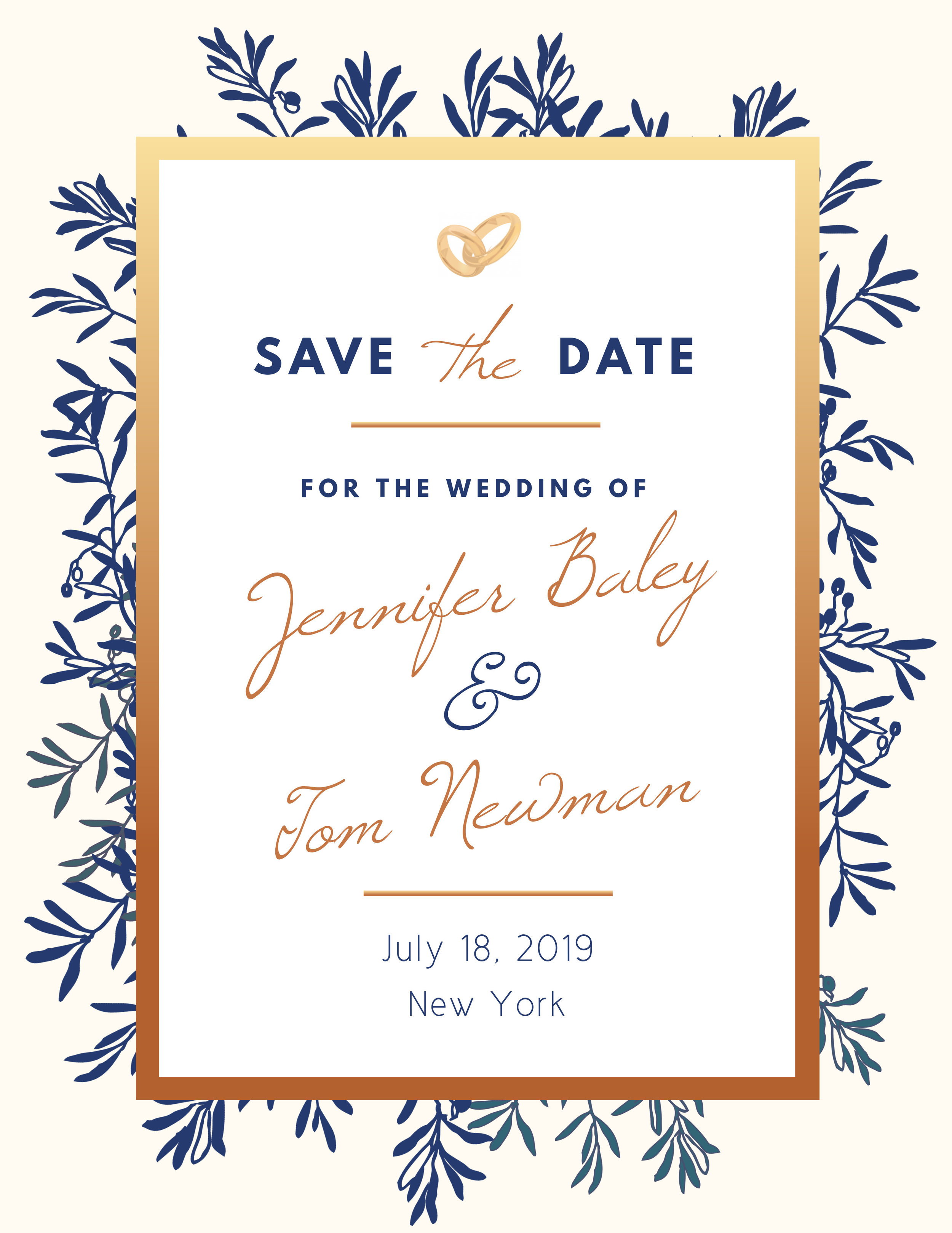 Save the date invitation