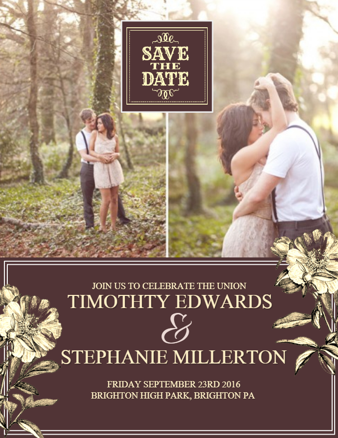 Save the date couples flyer