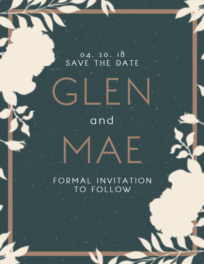 Save the date formal invitation