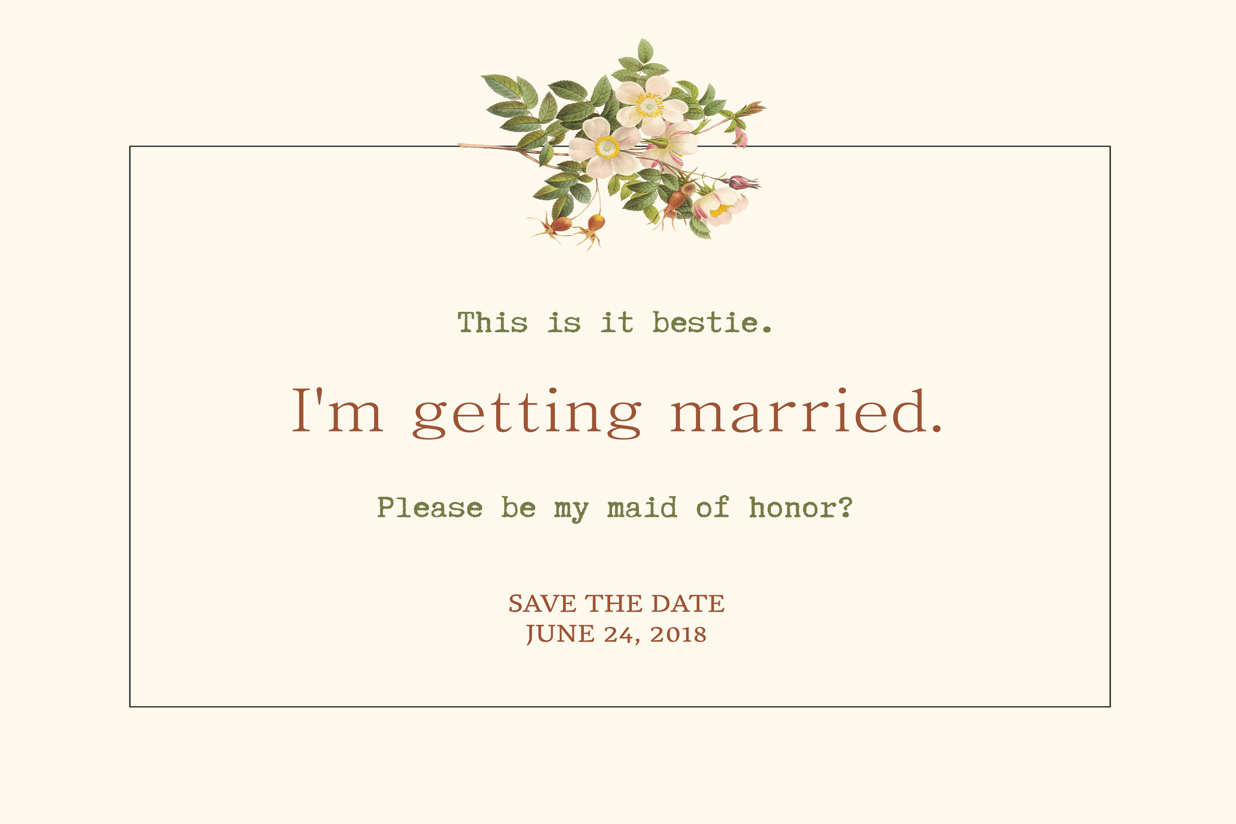Bridesmaid invitation save the date