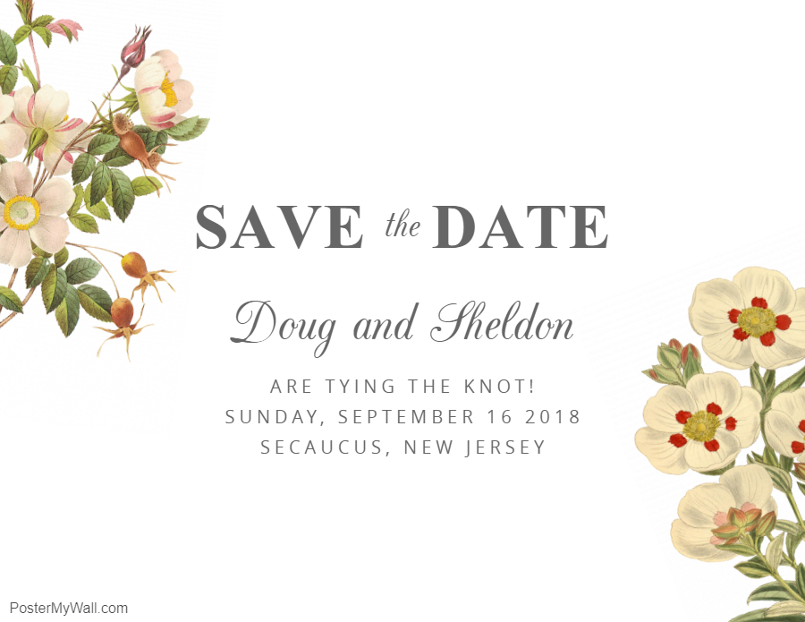 Save the date invitation