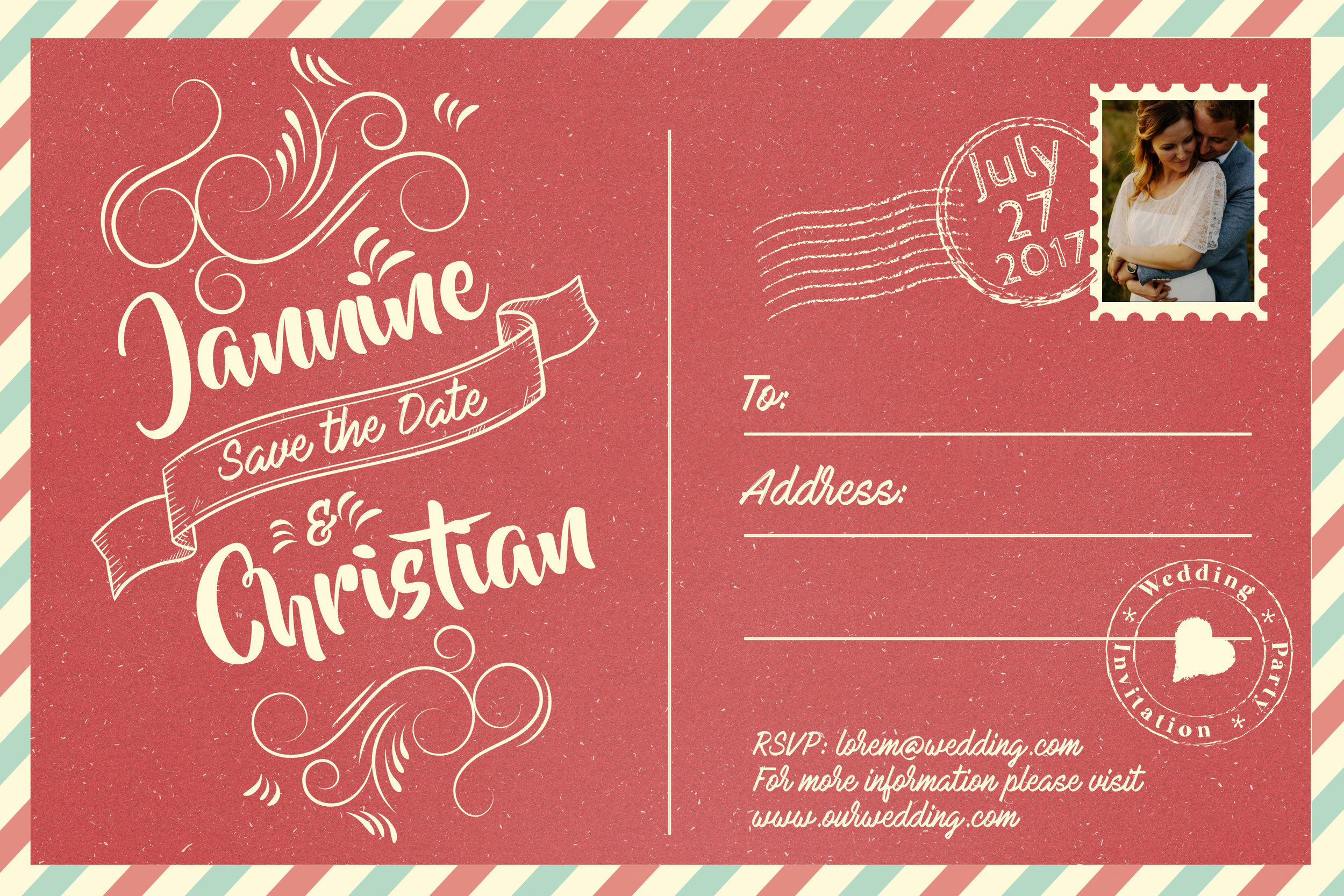 Save the date vintage invitation