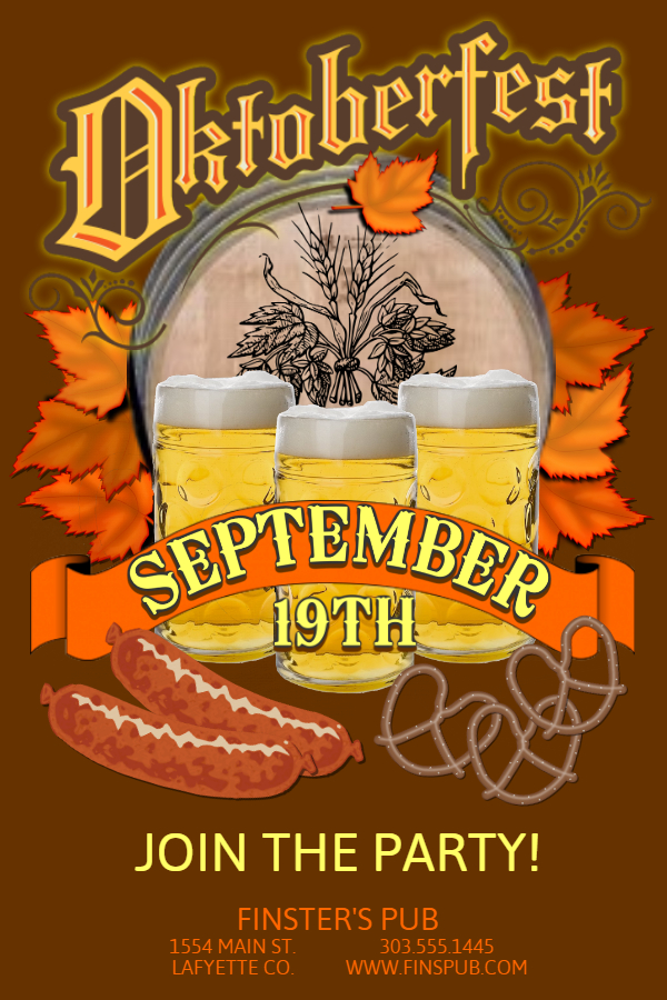 Oktoberfest vintage flyer template