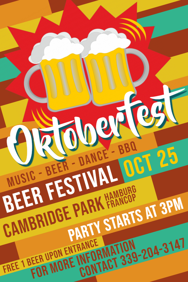 Oktoberfest beer festival flyer 