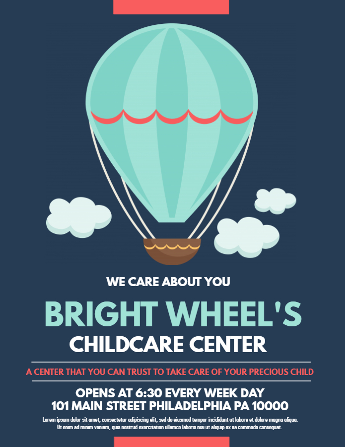 Day care center flyer