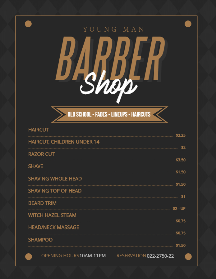 Regal Barber Hair Dresser for men flyer