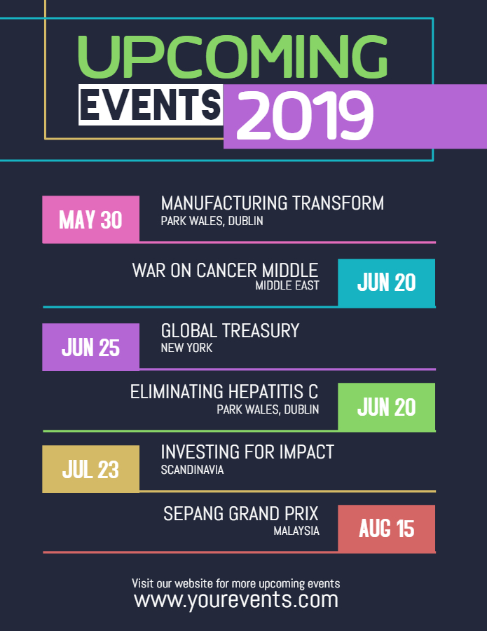 Upcoming events 2019 flyer