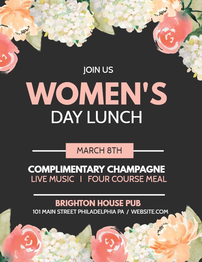 Women's day lunch flyer