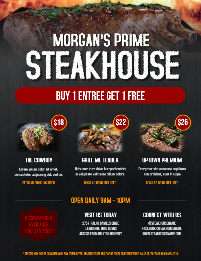 Steak house flyer