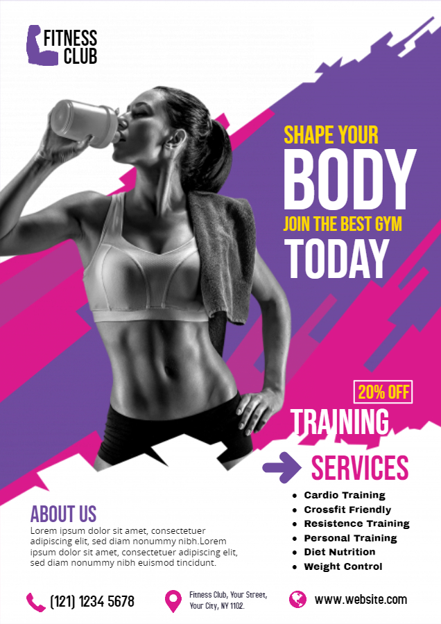 Gym fitness advertisement poster