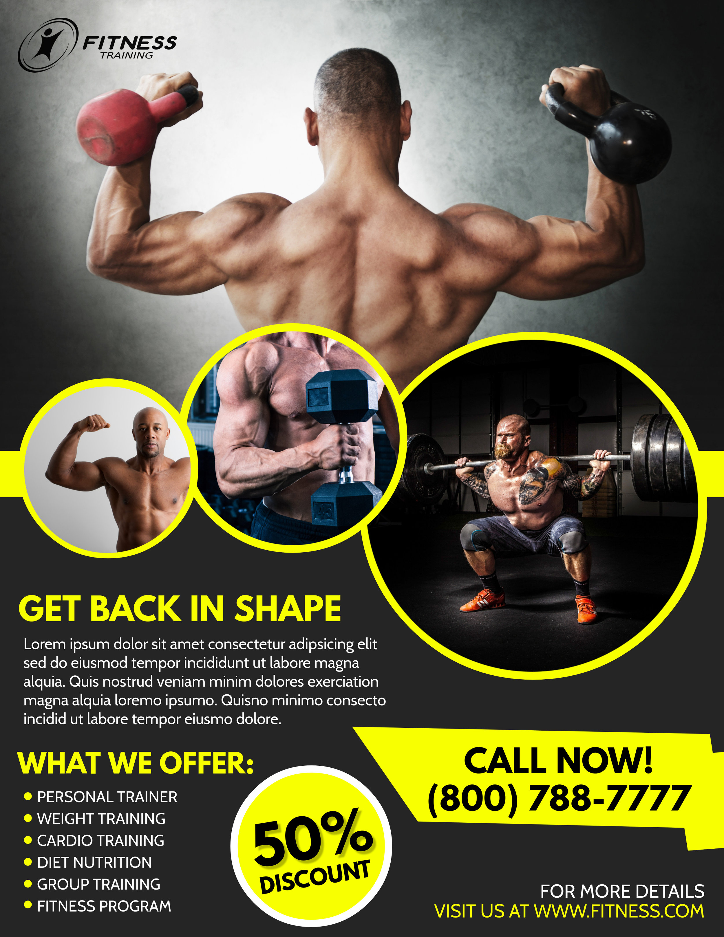 Gym fitness poster template