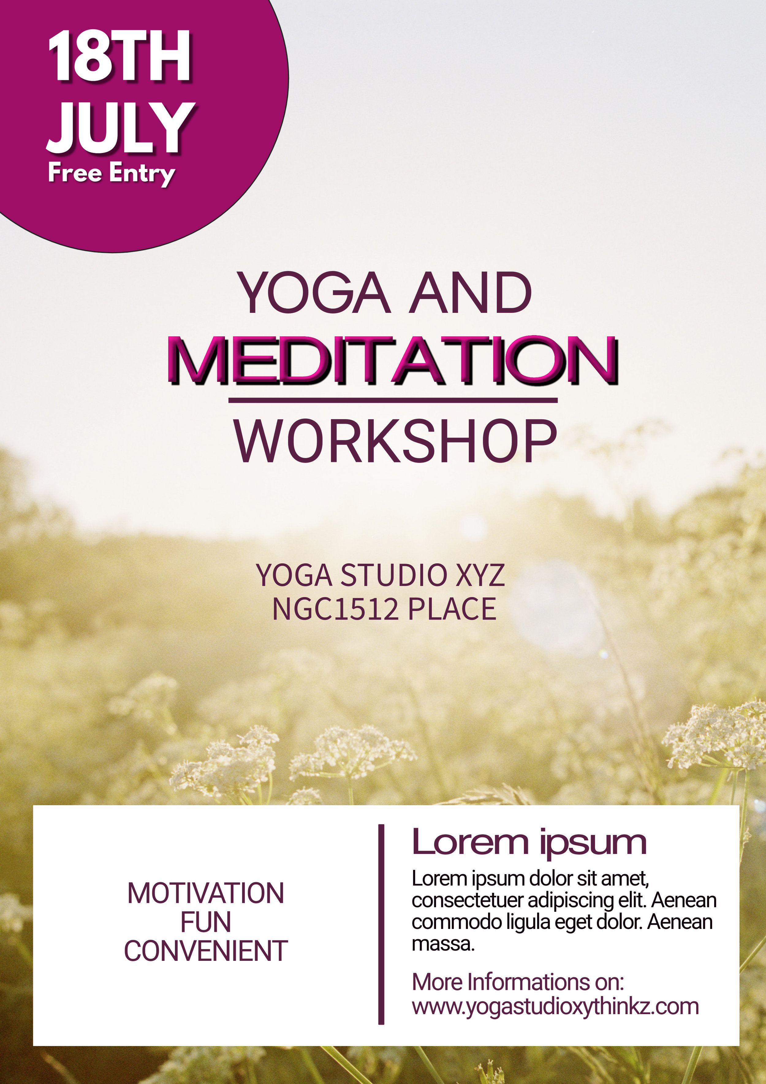 Yoga Meditation Workshop Poster