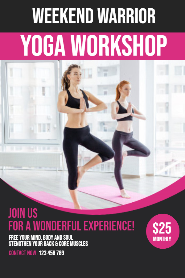 Yoga classes workshop poster 