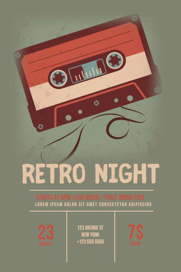 Retro party flyer 