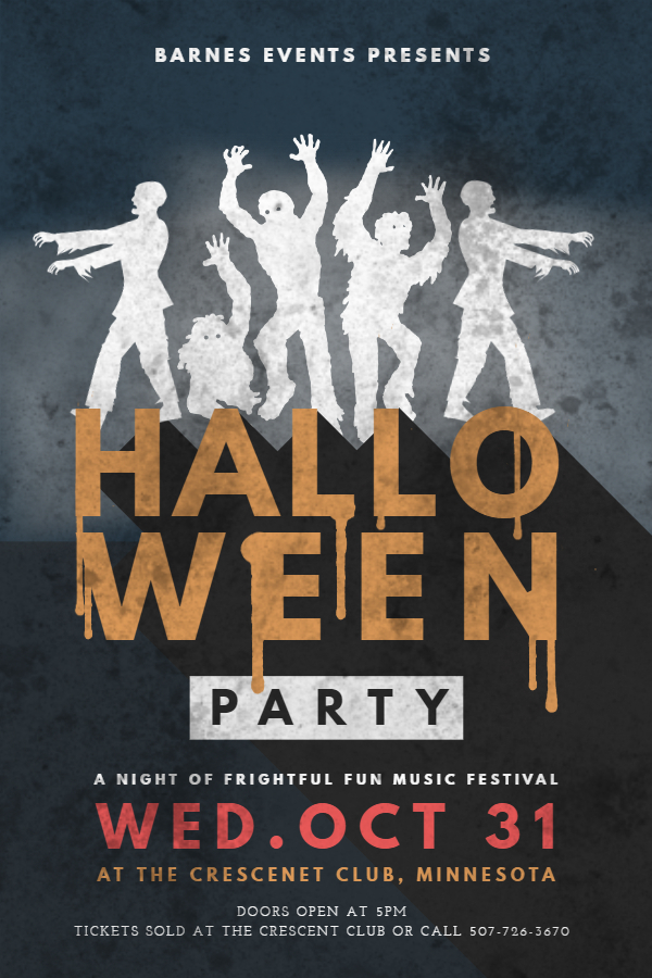 Vintage Halloween party flyer