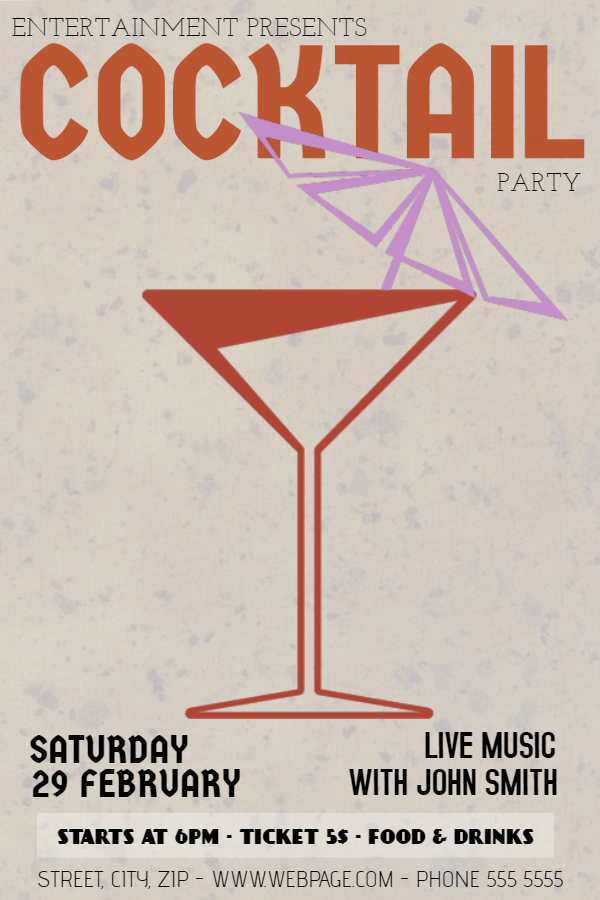 Vintage cocktail party flyer template