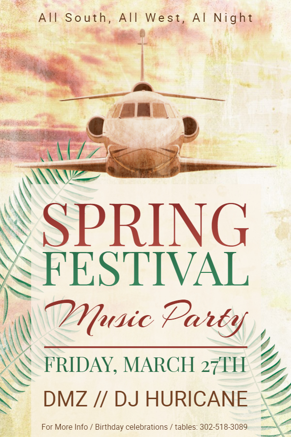 Vintage spring party flyer template