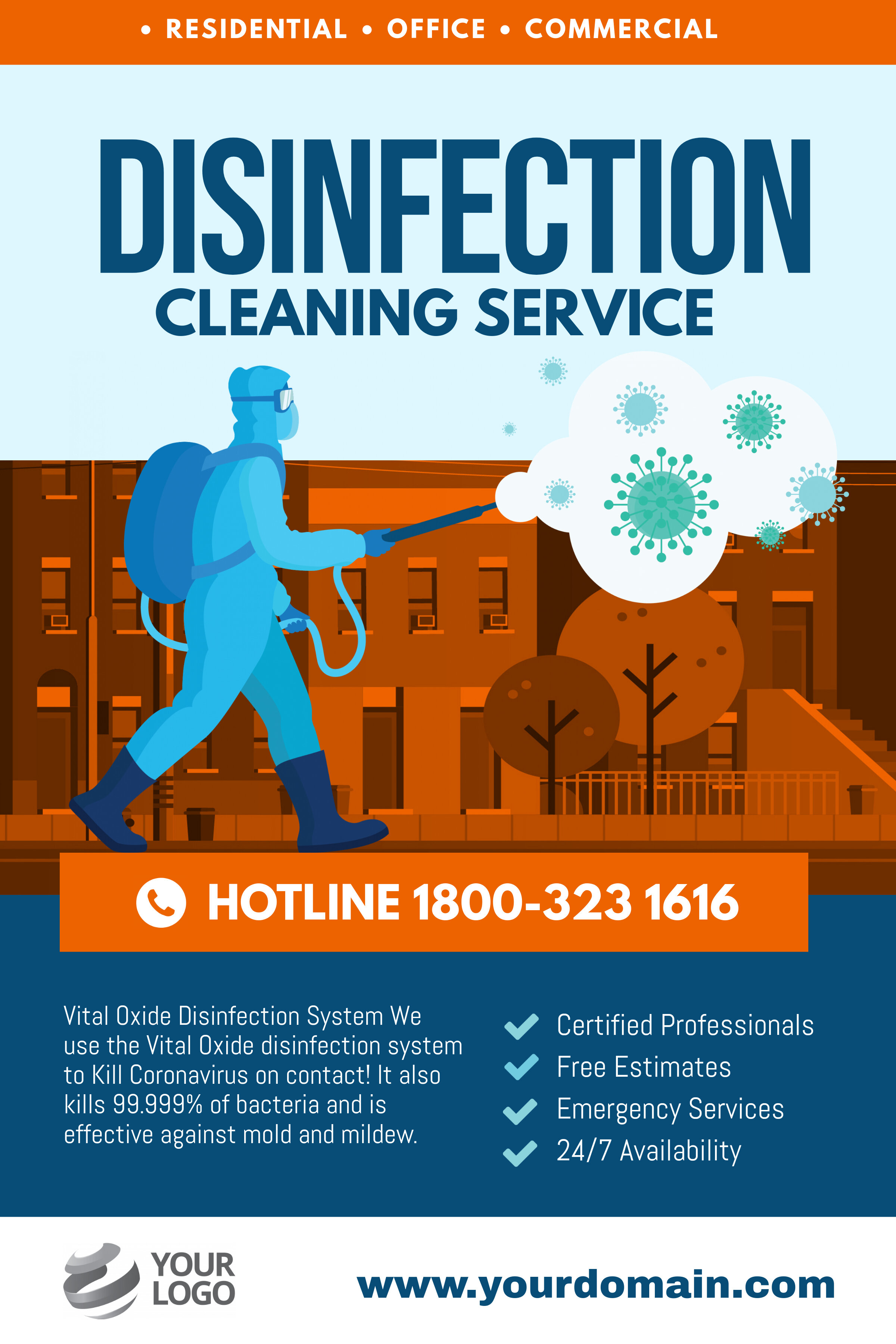 Disinfection service professional flyer