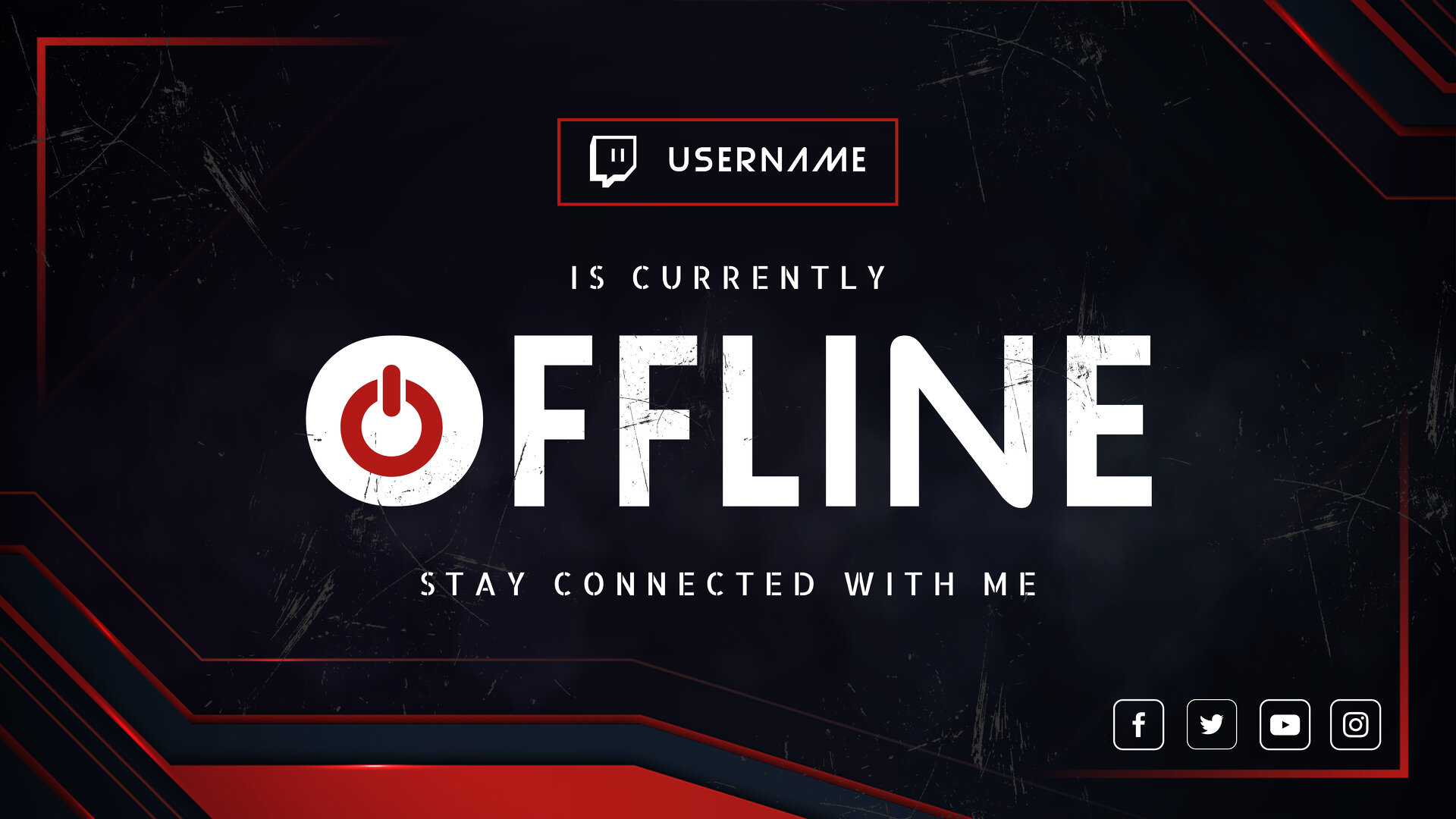 Black Twitch Stream Offline Banner