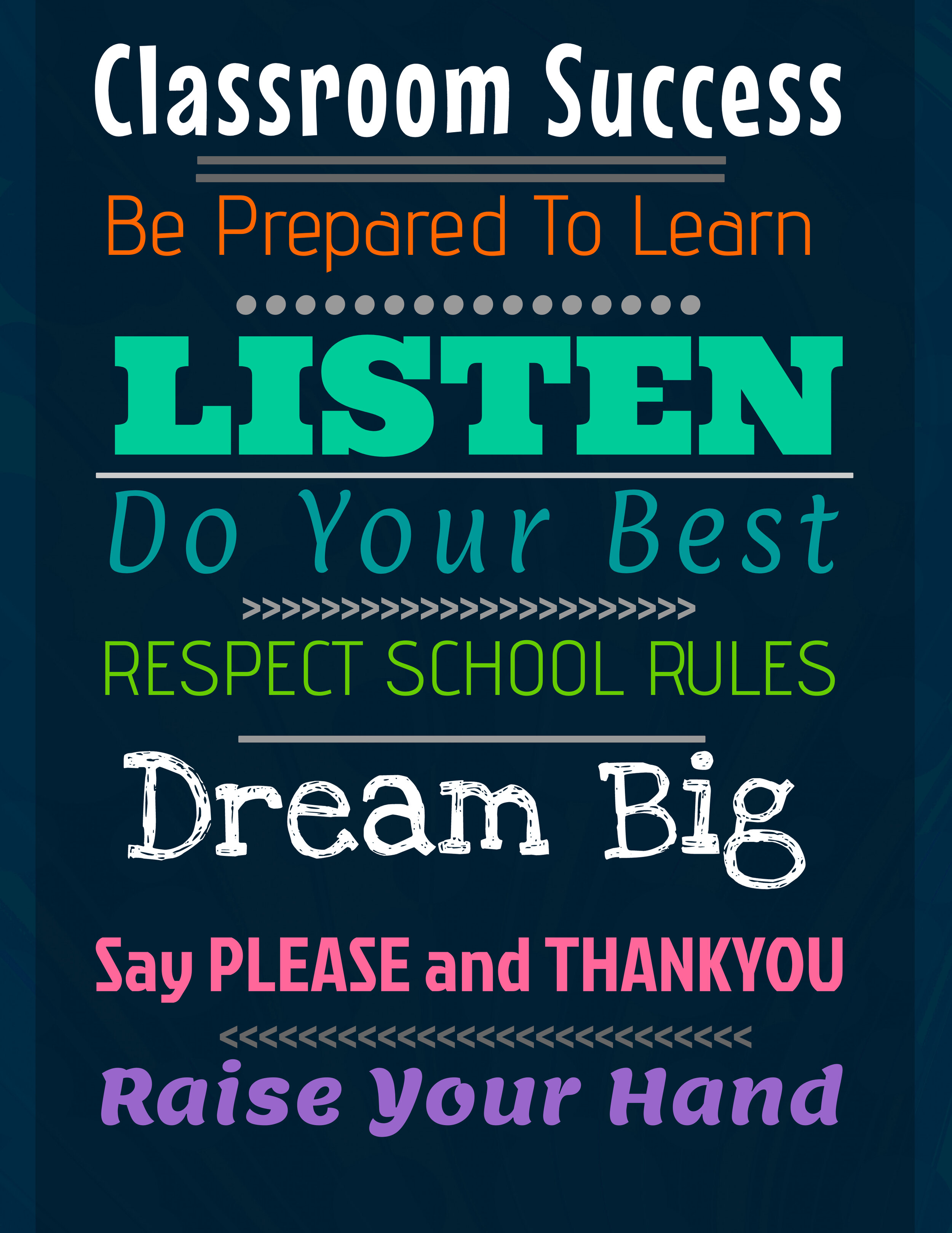 Classroom rules flyer