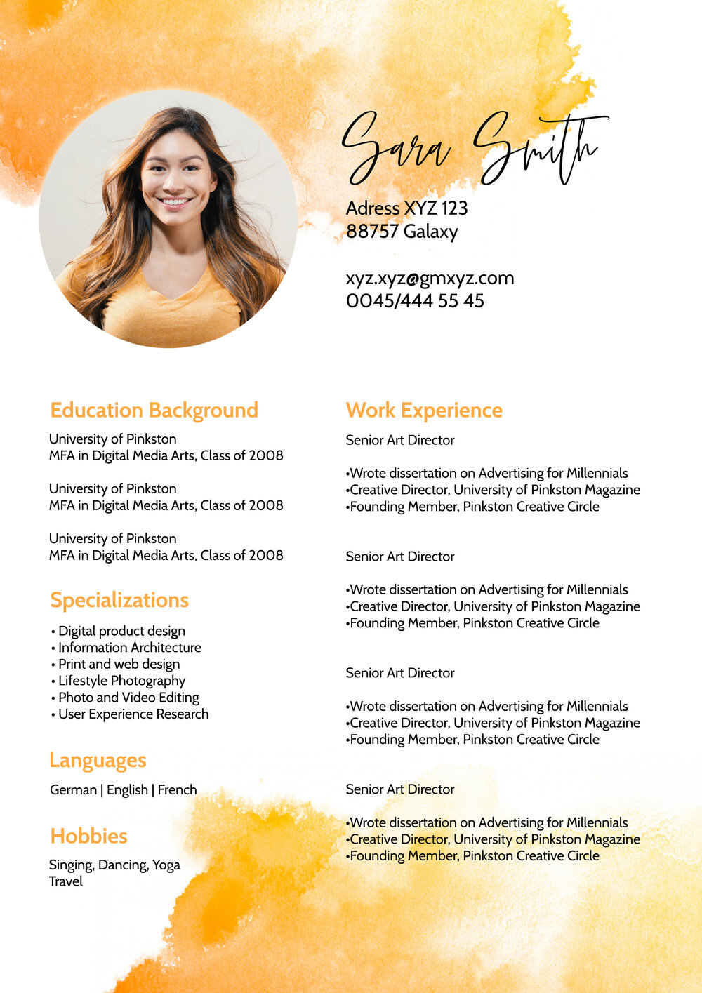 Yellow Gold Resume