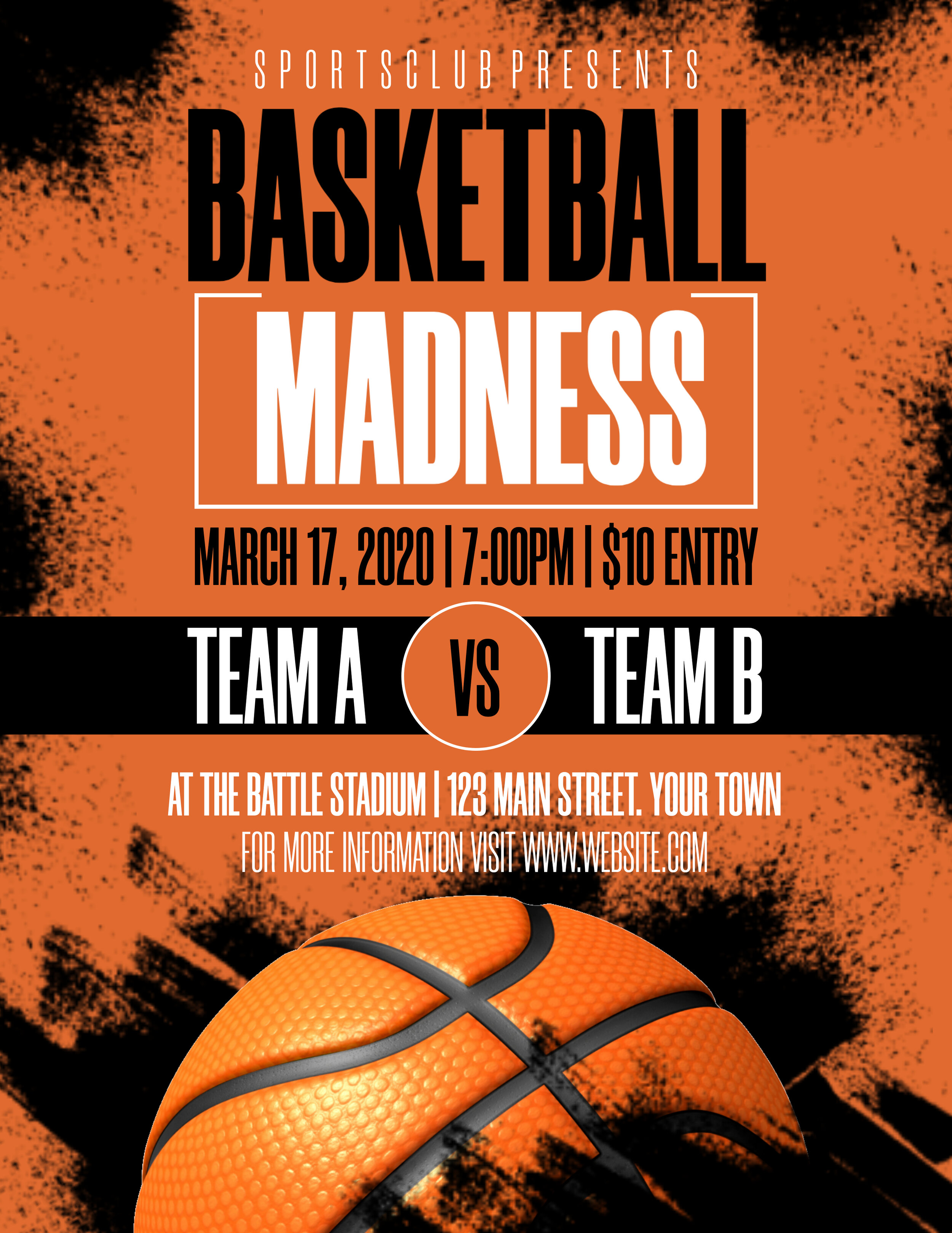 March madness basketball flyer