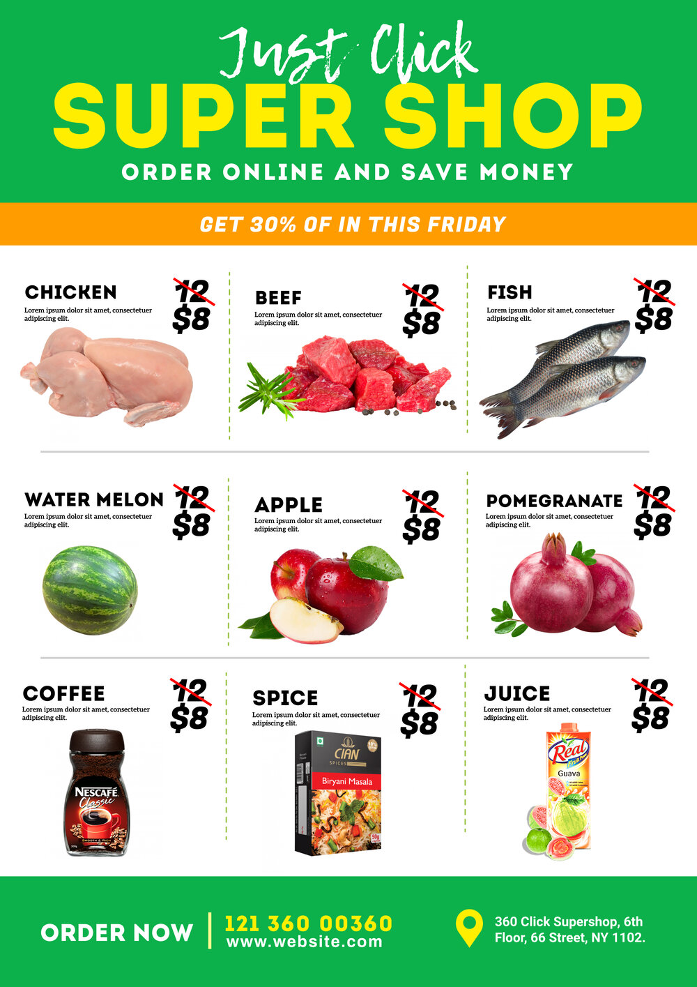 Grocery store price list