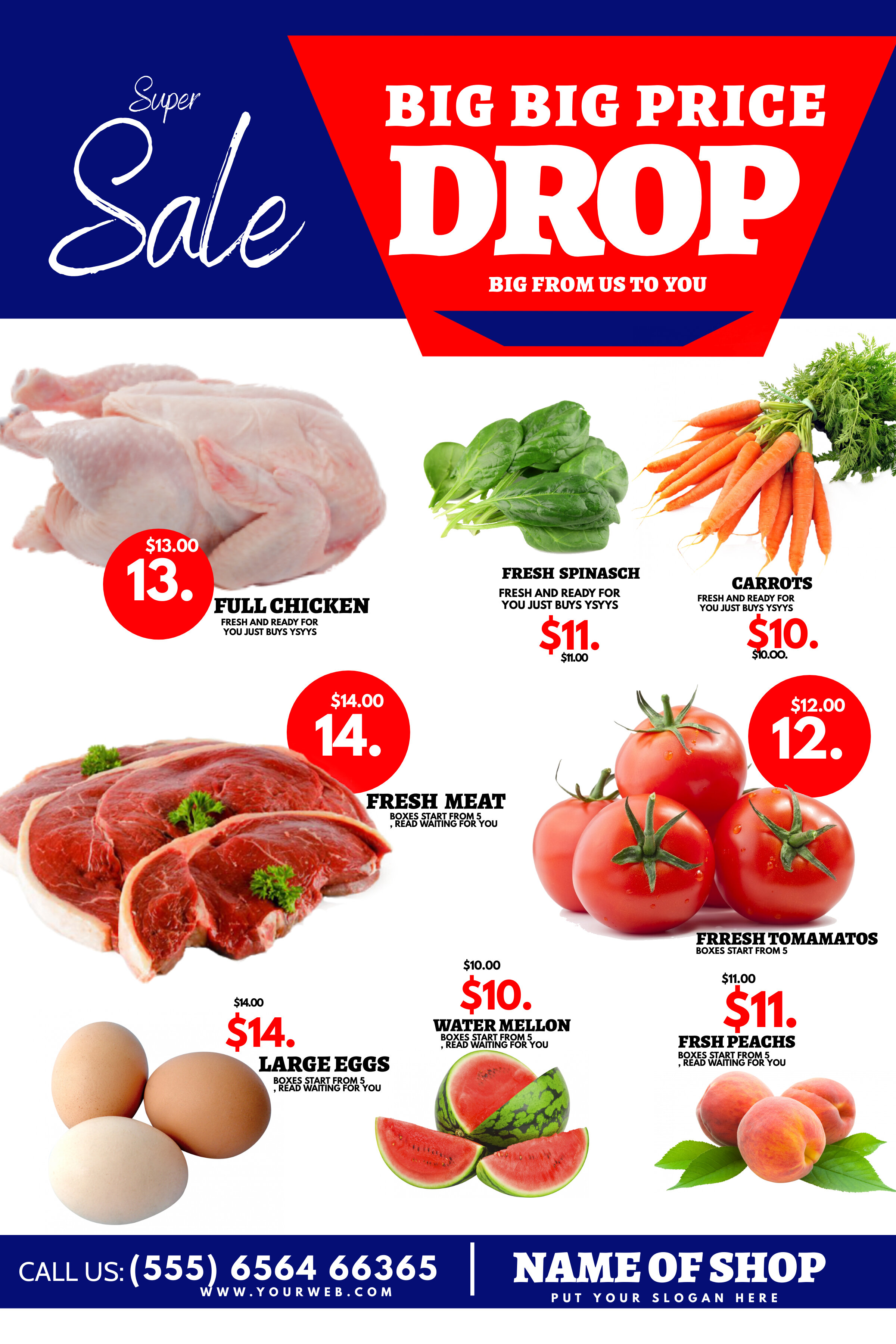 Blue Price list Grocery