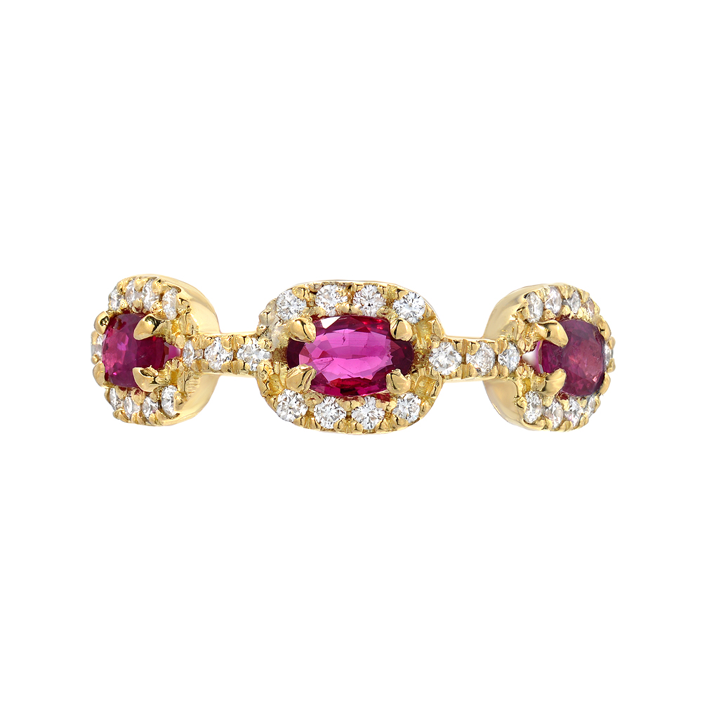 Created for Mrs. AB from Mr. MB...this was a Valentine's Day gift with rubies and diamonds. MB came to me with his sketch and explained to me he wanted links to go all around the finger and each link had an oval ruby surrounded with diamonds. So, I started the search to find 6 matching oval rubies, which I tell you, is easier said than done.