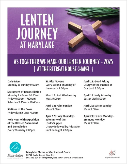 As Together We Make Our Lenten Journey – 2025 — Marylake Shrine of Our ...