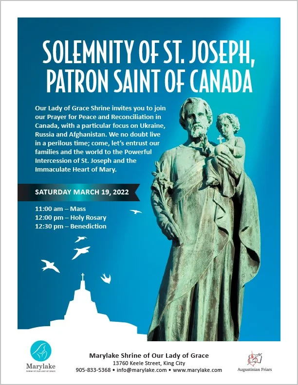 Solemnity of St. Joseph, Patron Saint of Canada — Marylake Shrine of