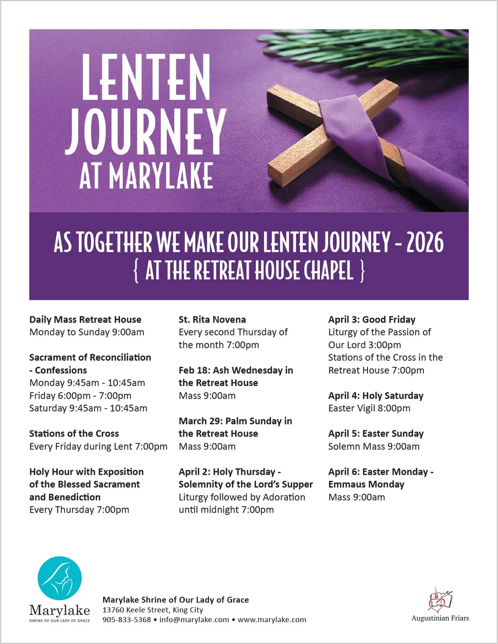 As together we make our Lenten Journey – 2026 — Marylake Shrine of Our ...