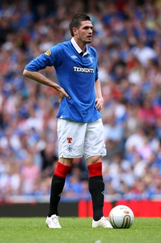 Kyle Lafferty i aktion for Glasgow Rangers i en kamp mod Kilmarnock tilbage i 2010. Foto: Ian MacNicol - Getty Images.
