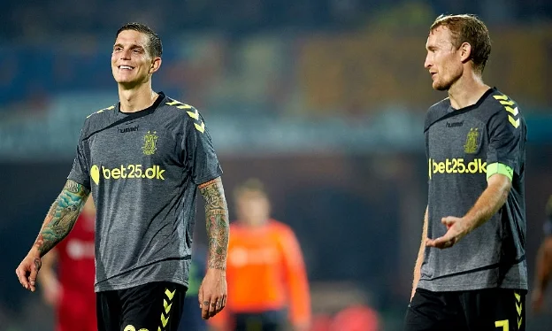 Daniel Agger og Thomas Kahlenberg. FOTO: Lars Ronbog / FrontZoneSport via Getty Images