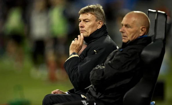 Et stærkt trænerteam frem til 2010 - Lars Olsen og Viggo Jensen. Foto; Getty Images/Jan Christensen.