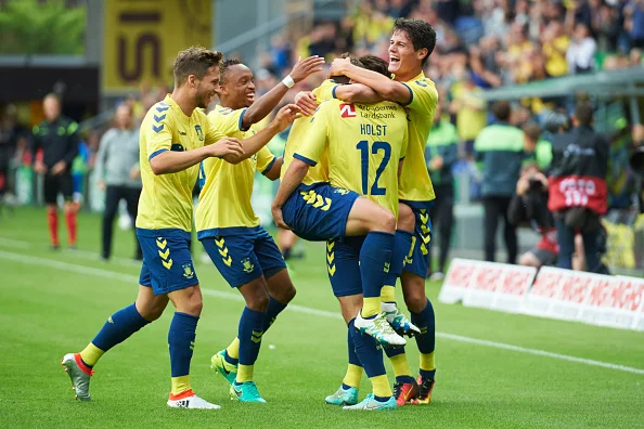 Brøndby har allerede positioneret sig godt i kapløbet om at slutte blandt de øverste seks hold efter de første 26 runder. Foto: Getty Images/Jan Christensen