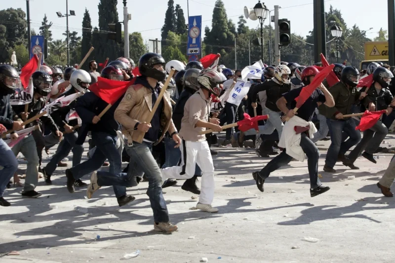 Athen var præget af voldsomme demonstrationer i 2011. Foto: Milos Bicanski