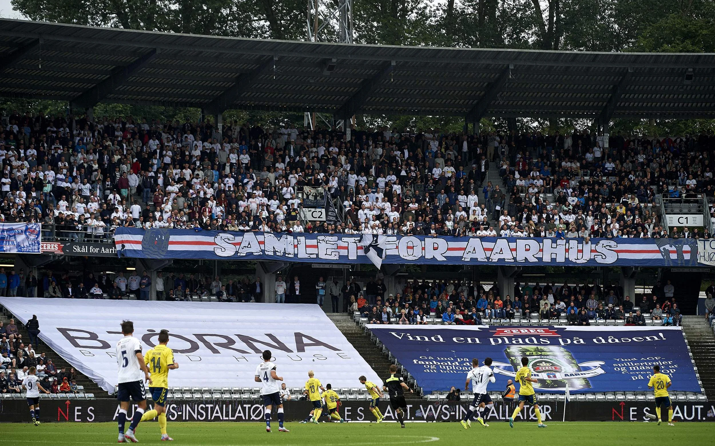 Fra sidste års kamp på NRGi Park. Foto: Getty Images/Lars Rønbøg