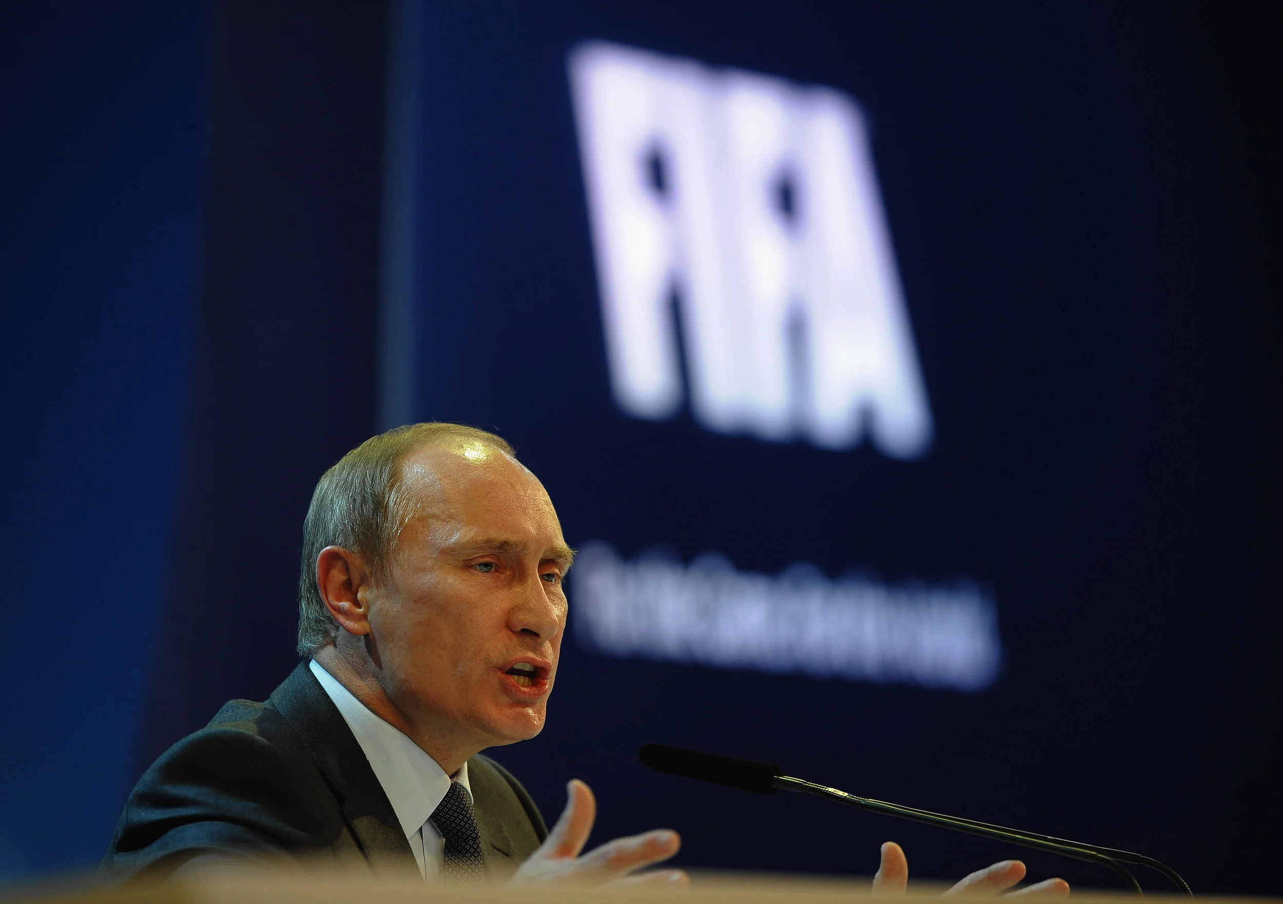 Vladimir Putin ved lodtrækningen til VM-slutrunden i år. Foto: Getty Images
