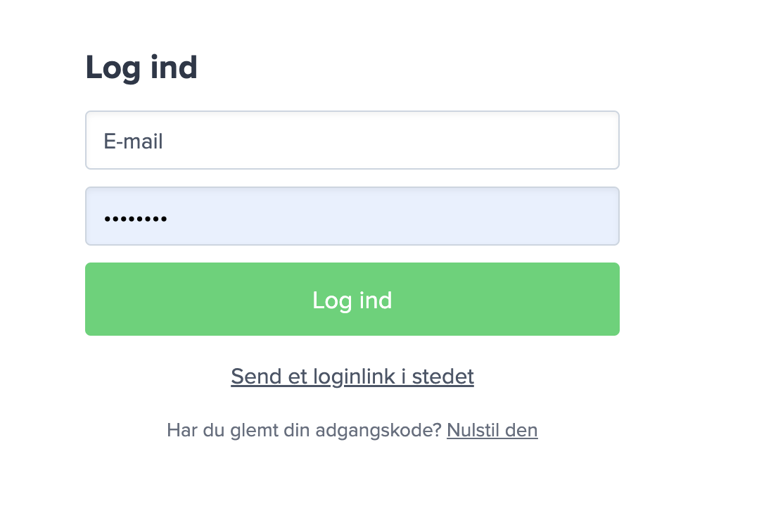 Hjælp til login og adgangskode
