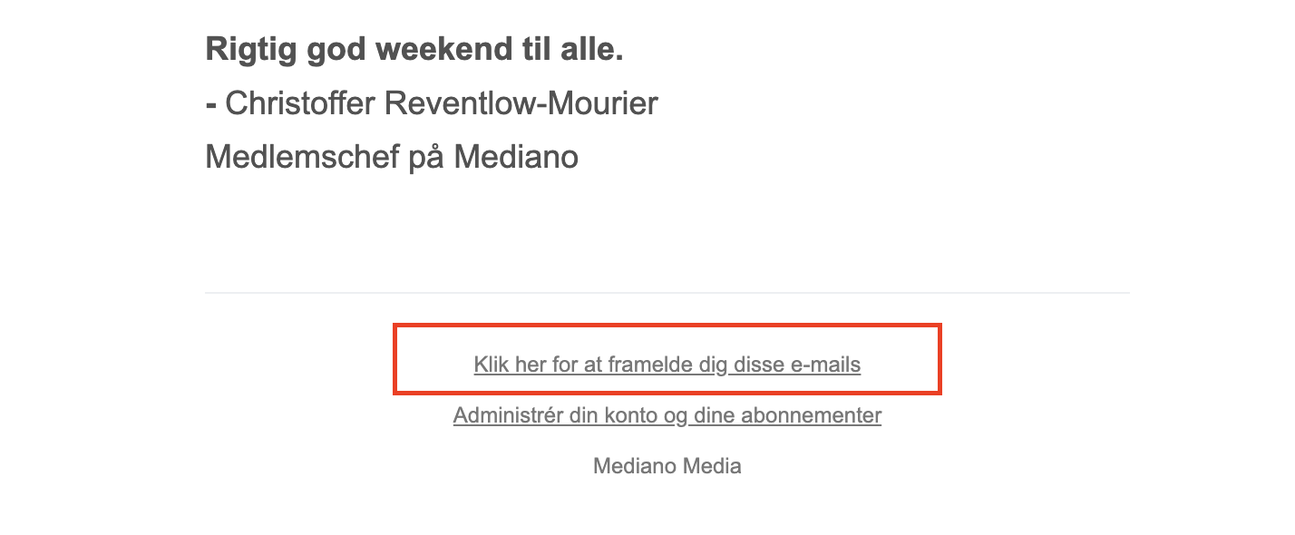 Tilmelding og afmelding af mails med indlæg